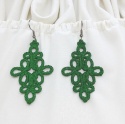 Zielone koronkowe kolczyki