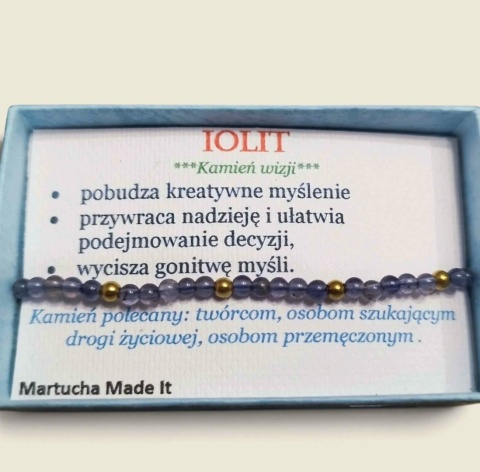 Bronsoletka z kamieni naturalnych - Iolit