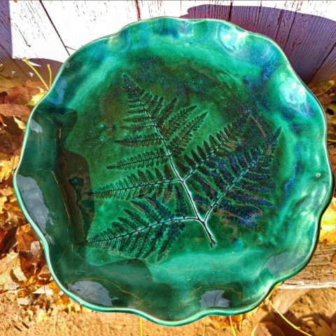 Ceramiczny talerz paproć