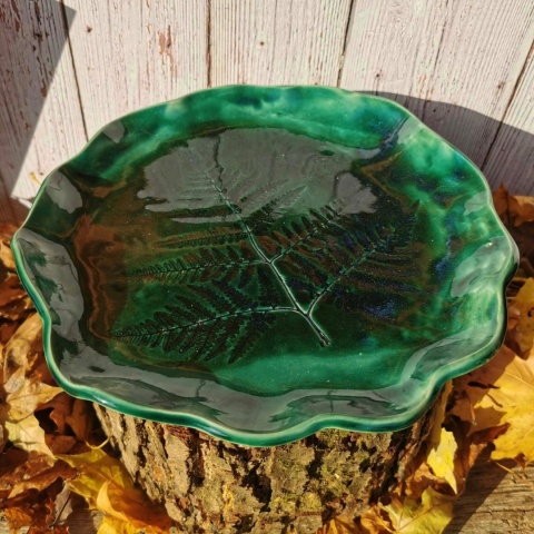 Ceramiczny talerz paproć