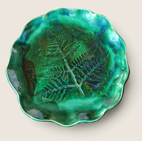 Ceramiczny talerz paproć