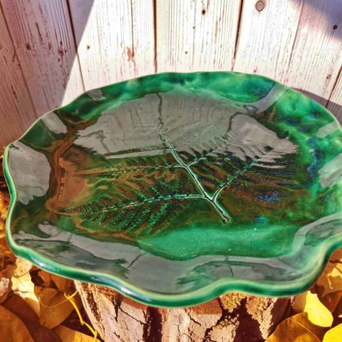 Ceramiczny talerz paproć